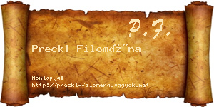 Preckl Filoména névjegykártya